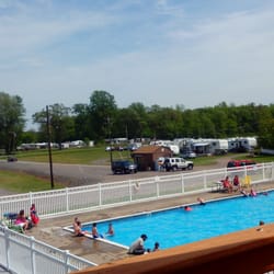 River Forest Park Campground & Marina - The pool from the bar/restaurant deck.