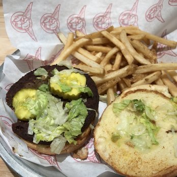 Taco Mac - Burger (impossible patty) with fries - American Near Me - Hiram, Georgia