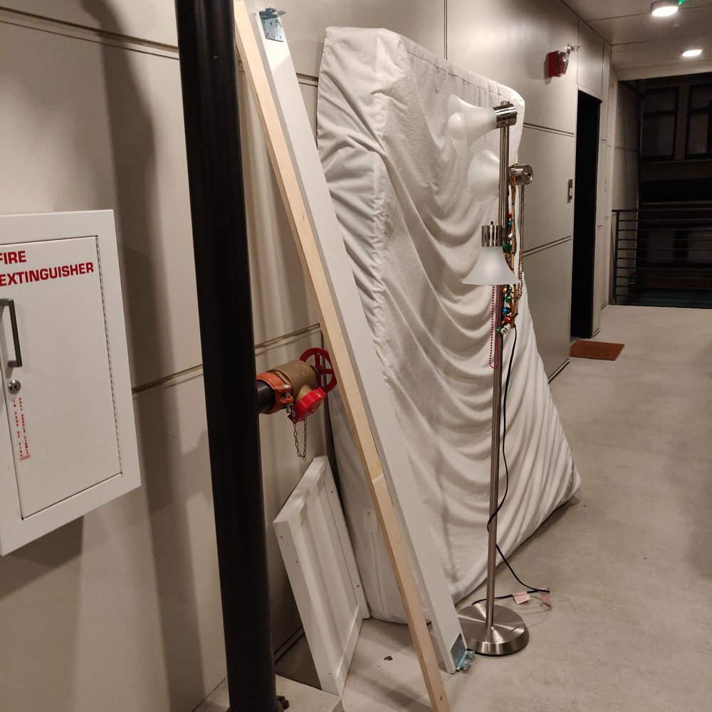 My mattress and some important pieces of the bed that they left next to a random apartment in the outdoor hallway overnight.