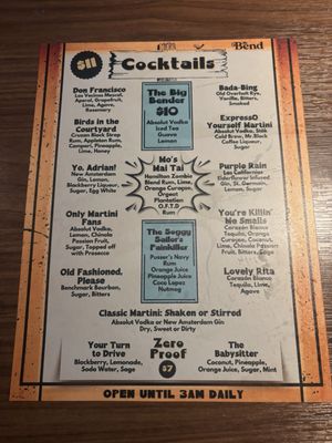 Menu photo 1 The Bend Liquor Lounge Miami, FL