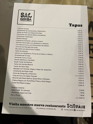 Menu photo 2 Sal Gorda Seville, SE