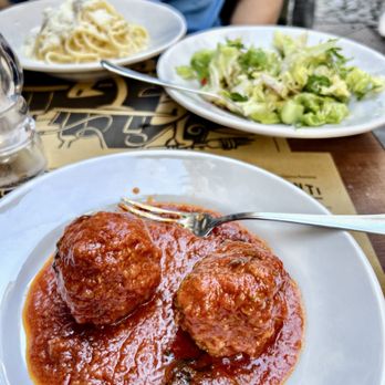 Taverna Romana - Meatballs, insalata mista and bucatini gricia - Roman Near Me - Rome, RM