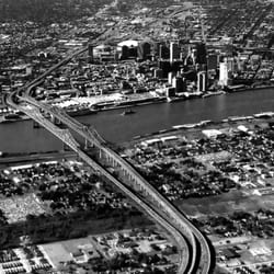 New Orleans Aerial Tours & Flight Training - B&W of the CCC and the Dome