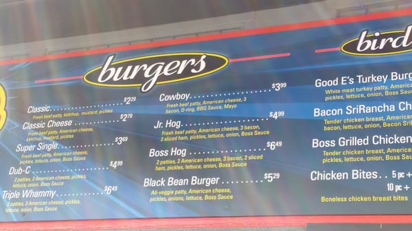 Menu photo 6 Boss Drive-In Seattle, WA