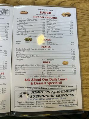 Menu photo 3 Down Town Cafe Siler City, NC