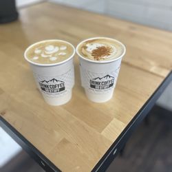 Drink Coffee Do Stuff - Purple haze on left and the spice seasonal drink