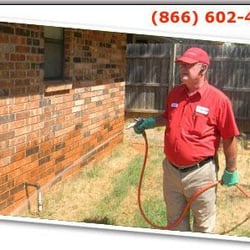 A+ Pest Control - We use a 50 gallon power sprayer around the base of your home to give you a 6-8 foot barrier of protection.