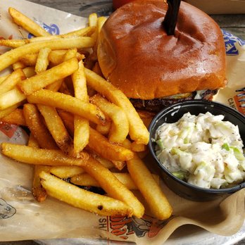 River City Cafe - Burger with fries and coleslaw - American Near Me - Surfside Beach, South Carolina River City Cafe - Burger with fries and coleslaw - American Near Me - Surfside Beach, South Carolina