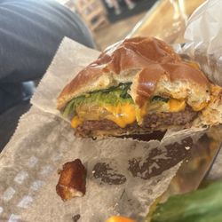 Tally's Tap & Eatery - Half of the build your own burger! Yes, half the thing is twice that big!