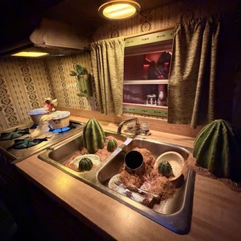 The Real Unreal - Meow Wolf - Camper van kitchen - Art Museums Near Me - Grapevine, Texas The Real Unreal - Meow Wolf - Camper van kitchen - Art Museums Near Me - Grapevine, Texas