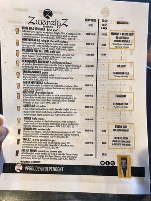 Menu photo 3 ZwanzigZ Pizza & Brewing Columbus, IN Menu photo 3 ZwanzigZ Pizza & Brewing Columbus, IN