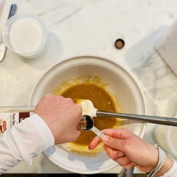 Alexandra Bakes - Making the batter for our classic banana bread