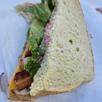 St. Vrain Market, Deli & Bakery - Santa Fe turkey sandwich with avocado and bacon on sourdough - Grocery Near Me - Lyons, Colorado St. Vrain Market, Deli & Bakery - Santa Fe turkey sandwich with avocado and bacon on sourdough - Grocery Near Me - Lyons, Colorado
