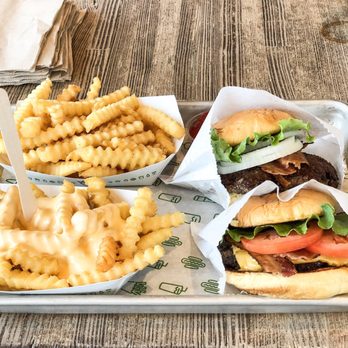 Shake Shack Century City Mall - 2nd Floor - Shack burgers with bacon and cheese fries - Fast Food Near Me - Los Angeles, California Shake Shack Century City Mall - 2nd Floor - Shack burgers with bacon and cheese fries - Fast Food Near Me - Los Angeles, California