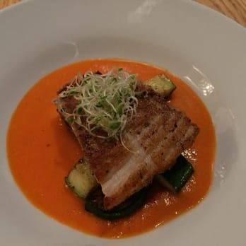 Mr Pollo - Roasted snapper with red pepper sauce and zucchini - New American Near Me - San Francisco, California Mr Pollo - Roasted snapper with red pepper sauce and zucchini - New American Near Me - San Francisco, California