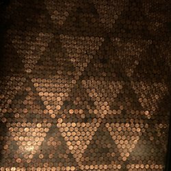 Retro Game Bar - Bathroom floor is triangles of Pennie's