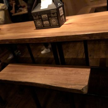 RAMEN-SAN - I had a hard time fitting in these little wooden benches made for primary school kids. - Ramen Near Me - Chicago, Illinois RAMEN-SAN - I had a hard time fitting in these little wooden benches made for primary school kids. - Ramen Near Me - Chicago, Illinois