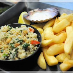 Black Cod - Salad and chips. Image credit: Black Cod