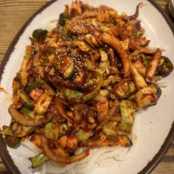 JCD Korean Restaurant - Spicy Squid with Udon Noodle and Vegetable - Korean Near Me - Beaverton, Oregon JCD Korean Restaurant - Spicy Squid with Udon Noodle and Vegetable - Korean Near Me - Beaverton, Oregon