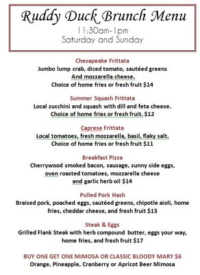 Menu photo 2 Ruddy Duck Brewery & Grill Solomons, MD Menu photo 2 Ruddy Duck Brewery & Grill Solomons, MD
