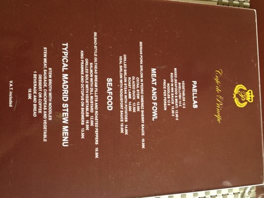 Menu photo 5 Café del Príncipe Madrid, M