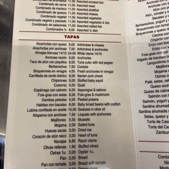 Quimet & Quimet - Menu 01/2020 - Tapas Bars Near Me - Barcelona, B