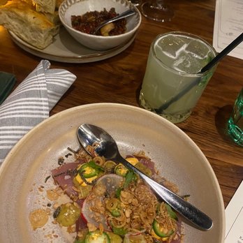 Alpana - Tuna crudo, jalapeño business, focaccia - New American Near Me - Chicago, Illinois Alpana - Tuna crudo, jalapeño business, focaccia - New American Near Me - Chicago, Illinois