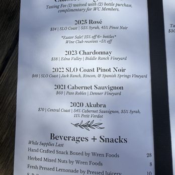 Biddle Ranch Vineyard - Tasting menu - Wineries Near Me - San Luis Obispo, California Biddle Ranch Vineyard - Tasting menu - Wineries Near Me - San Luis Obispo, California