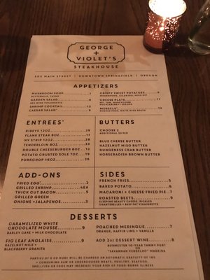 Menu photo 7 George and Violets  Springfield, OR