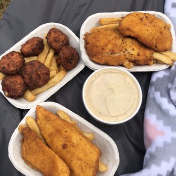 Emerald City Fish & Chips - Perfect picnic food. Crab hush puppies, halibut fish & chips, clam chowder, and cod fish & chips. - Fish & Chips Near Me - Seattle, Washington