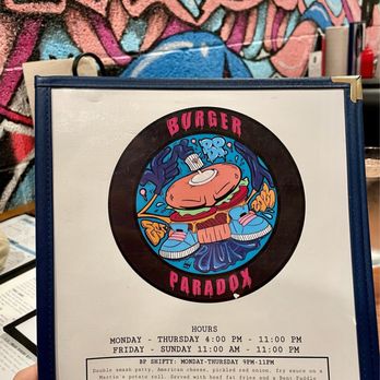 Burger Paradox - Menu cover - Burgers Near Me - Duluth, Minnesota Burger Paradox - Menu cover - Burgers Near Me - Duluth, Minnesota