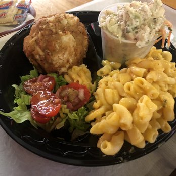 Faidley's Seafood - Jumbo Lump Crab Cake, Macaroni & Cheese, Cole Slaw - Seafood Markets Near Me - Baltimore, Maryland