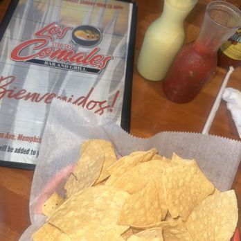 Los Comales Downtown - The chips, salsa and the spicy sauce - Tacos Near Me - Memphis, Tennessee