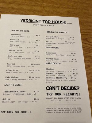 Menu photo 8 Vermont Tap House Rutland, VT Menu photo 8 Vermont Tap House Rutland, VT
