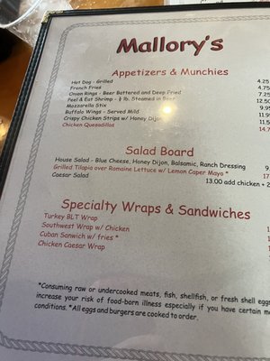 Menu photo 1 Mallory Square Restaurant Sayville, NY Menu photo 1 Mallory Square Restaurant Sayville, NY