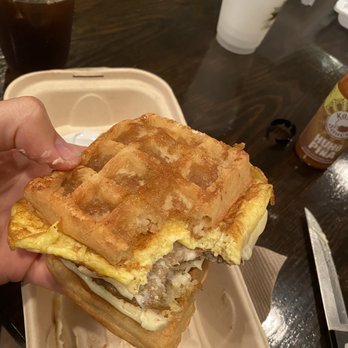 HomeGrown215 - The YOBO Sandwich with sausage and hash browns. It was great. - Coffee & Tea Near Me - Philadelphia, Pennsylvania