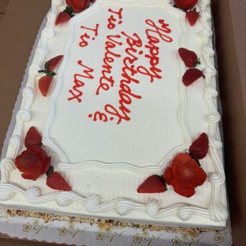 Fresa Bakery - Half a sheet, cake. Half strawberry and banana inside. Side of shaved almonds. - Bakeries Near Me - Palmdale, California Fresa Bakery - Half a sheet, cake. Half strawberry and banana inside. Side of shaved almonds. - Bakeries Near Me - Palmdale, California