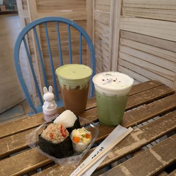 Lagu Cafe - Matcha cold brew, matcha rose latte, onigiri set - Cafes Near Me - Irvine, California Lagu Cafe - Matcha cold brew, matcha rose latte, onigiri set - Cafes Near Me - Irvine, California