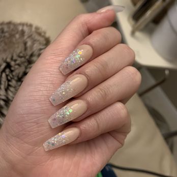 LV Nails & Spa - nude/glitter ombre acrylic - Nathan - Waxing Near Me - Kirkland, Washington LV Nails & Spa - nude/glitter ombre acrylic - Nathan - Waxing Near Me - Kirkland, Washington