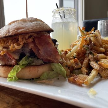 Cliffside Restaurant - The Cliffside Burger with Crispy Hand Cut Parmesan Fries - American Near Me - St George, Utah Cliffside Restaurant - The Cliffside Burger with Crispy Hand Cut Parmesan Fries - American Near Me - St George, Utah