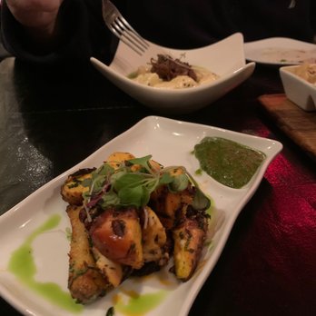 Cravings Tapas Bistro - Charred octopus, fingerling potatoes, chimichurri - Tapas/Small Plates Near Me - Ridgewood, New Jersey Cravings Tapas Bistro - Charred octopus, fingerling potatoes, chimichurri - Tapas/Small Plates Near Me - Ridgewood, New Jersey