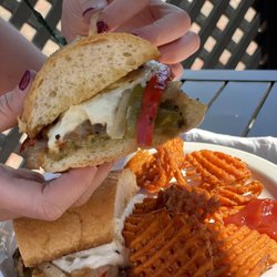 Tandy's Pub & Grille - Chicken Caprese Sandwich without chicken  and SD Sweet Potato Fry