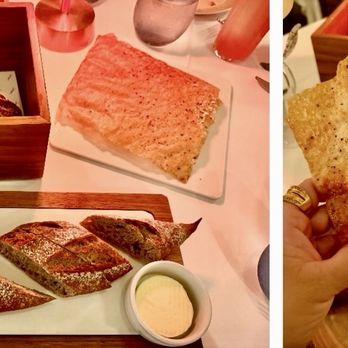 Spago - BREAD BOX and the paper look like i dont know what its called but its so crunchy  good - New American Near Me - Beverly Hills, California