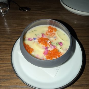 Yeobo Darling - cold (though it was room temp, I think) corn custard with fish roe. - Taiwanese Near Me - Menlo Park, California Yeobo Darling - cold (though it was room temp, I think) corn custard with fish roe. - Taiwanese Near Me - Menlo Park, California