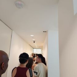 Gagosian - Packed narrow upstairs for Jane Fonda exhibit