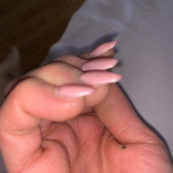 Lily's Nails And Spa - Messy nail color on the inner side and weird shape - Nail Salons Near Me - Alhambra, California