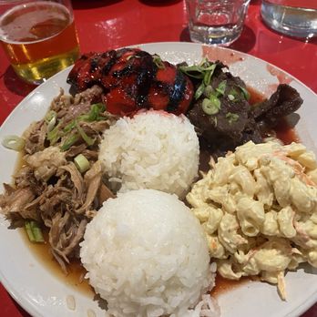 Onolicious Hawaii - Mix plate with Kalua Pig, char sounds chicken, and teriyaki beef. - Hawaiian Near Me - Cincinnati, Ohio