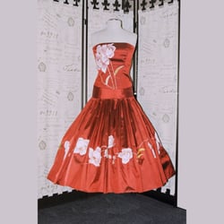 La Grange Bridal and Alterations - Strapless hand painted silk dress