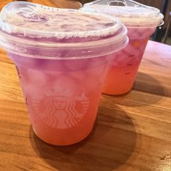 Seasonal butterfly drink with mango pineapple pearls, sooo good! 6-14-26