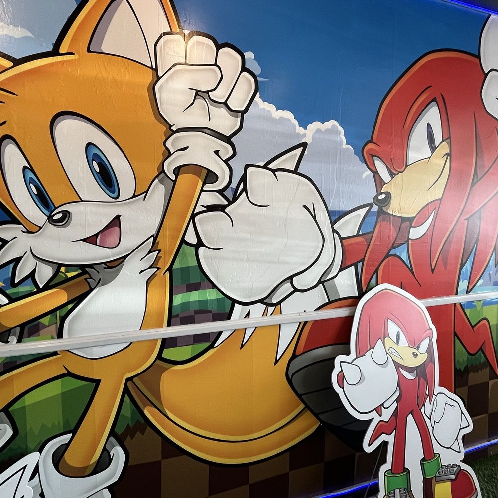 Sonic The Hedgehog Speed Cafe - Knuckles and Tails wallpaper with Knuckles cut-out - Fast Food Near Me - Katy, Texas Sonic The Hedgehog Speed Cafe - Knuckles and Tails wallpaper with Knuckles cut-out - Fast Food Near Me - Katy, Texas